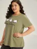 Halloween Letter & Animals Crew Neck T-shirt sold by Bloomchic