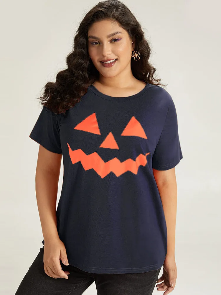 Halloween Print Crew Neck T-shirt sold by Bloomchic product image thumbnail 3