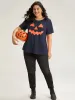 Halloween Print Crew Neck T-shirt sold by Bloomchic