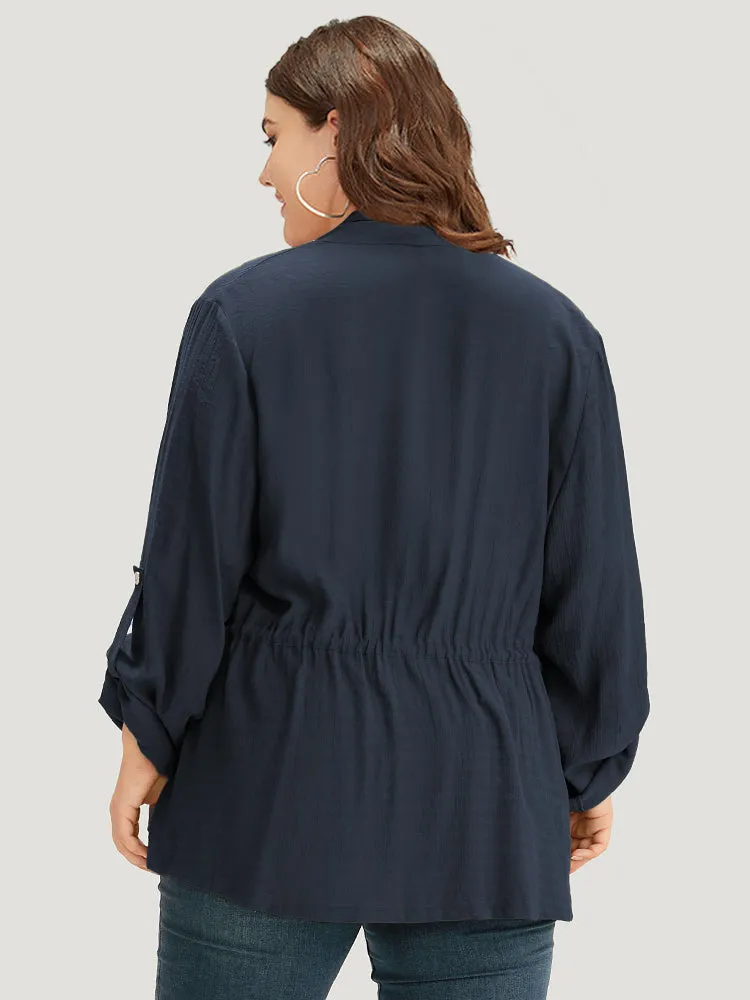 Supersoft Essentials Plain Pocket Asymmetrical Drawstring Coat sold by Bloomchic product image thumbnail 5
