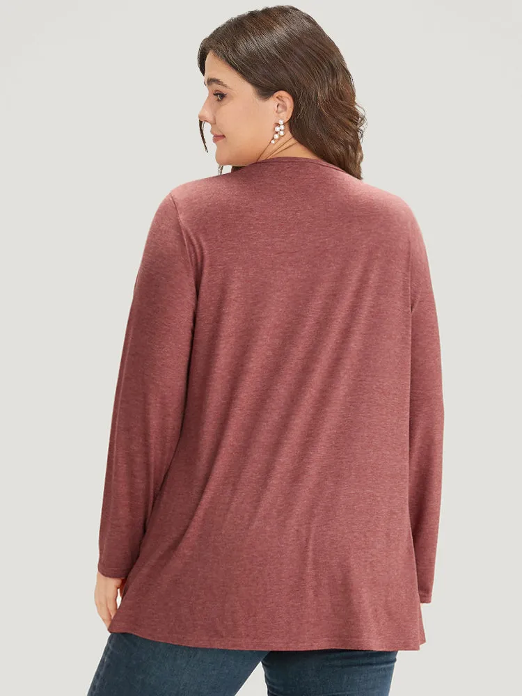 Plain Round Neck Button Detail T-shirt sold by Bloomchic product image thumbnail 2