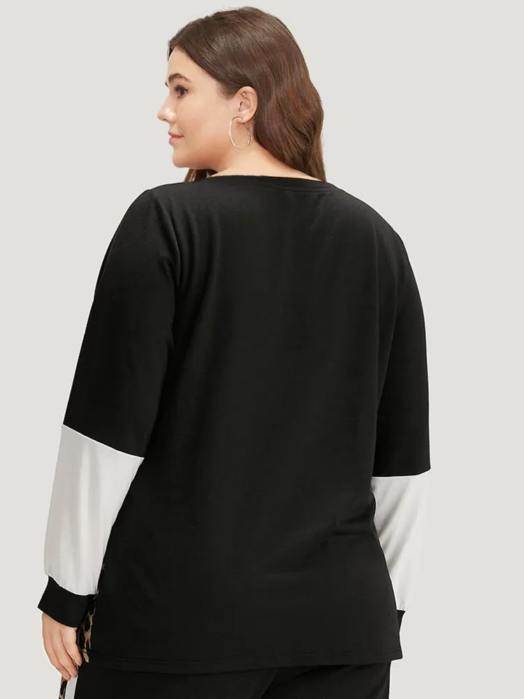 Leopard Patchwork Contrast T-shirt sold by Bloomchic product image thumbnail 5