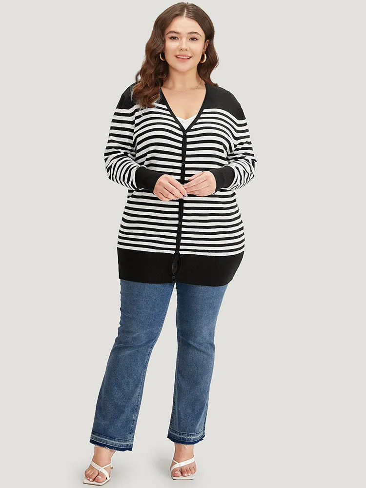 Supersoft Essentials Striped Patchwork Elastic Cuffs Cardigan sold by Bloomchic product image thumbnail 5