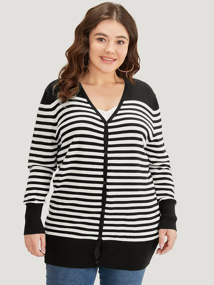 Supersoft Essentials Striped Patchwork Elastic Cuffs Cardigan sold by Bloomchic product image thumbnail 4