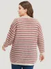 Striped Button Through Cut Out Cardigan sold by Bloomchic