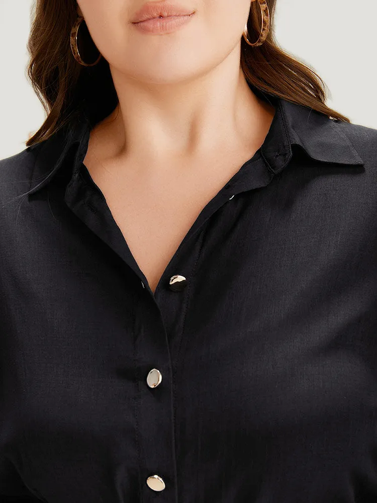 Halloween Plain Button Up Shirt Collar Buckle Detail Coat sold by Bloomchic product image thumbnail 5