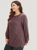 Plain Zipper Round Neck Elastic Cuffs Sweatshirt sold by Bloomchic