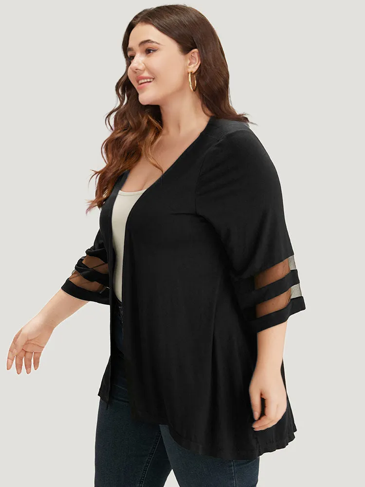 Halloween Supersoft Essentials Plain Patchwork Open Front Mesh Kimono sold by Bloomchic product image thumbnail 3