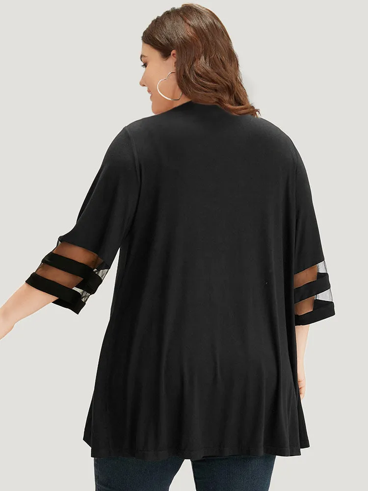 Halloween Supersoft Essentials Plain Patchwork Open Front Mesh Kimono sold by Bloomchic product image thumbnail 2