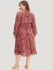 Ditsy Floral Pocket Shirred Notched Dress sold by Bloomchic