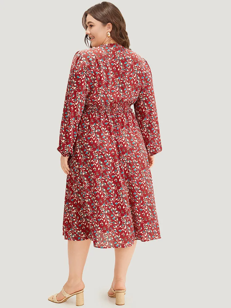 Ditsy Floral Pocket Shirred Notched Dress sold by Bloomchic product image thumbnail 2