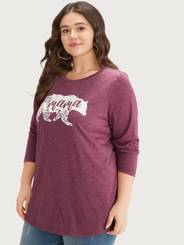 Animal & Letter Print Round Neck T-shirt sold by Bloomchic product image thumbnail 5