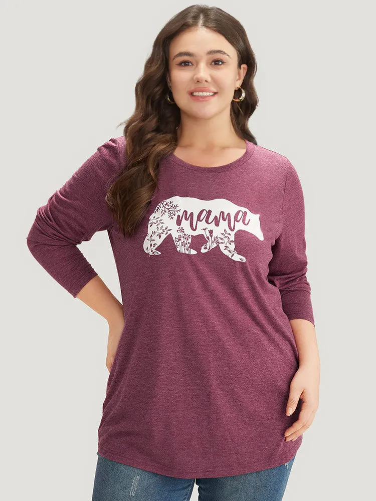 Animal & Letter Print Round Neck T-shirt sold by Bloomchic product image thumbnail 3