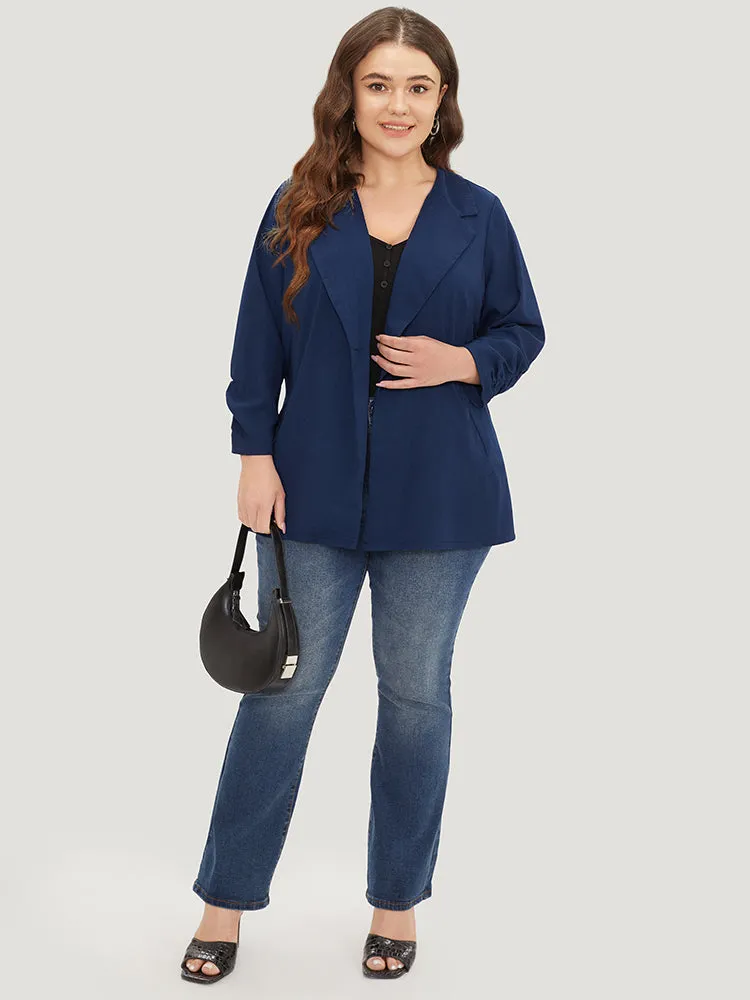 Plain Pocket Button Up Suit Collar Gathered Blazer sold by Bloomchic product image thumbnail 5