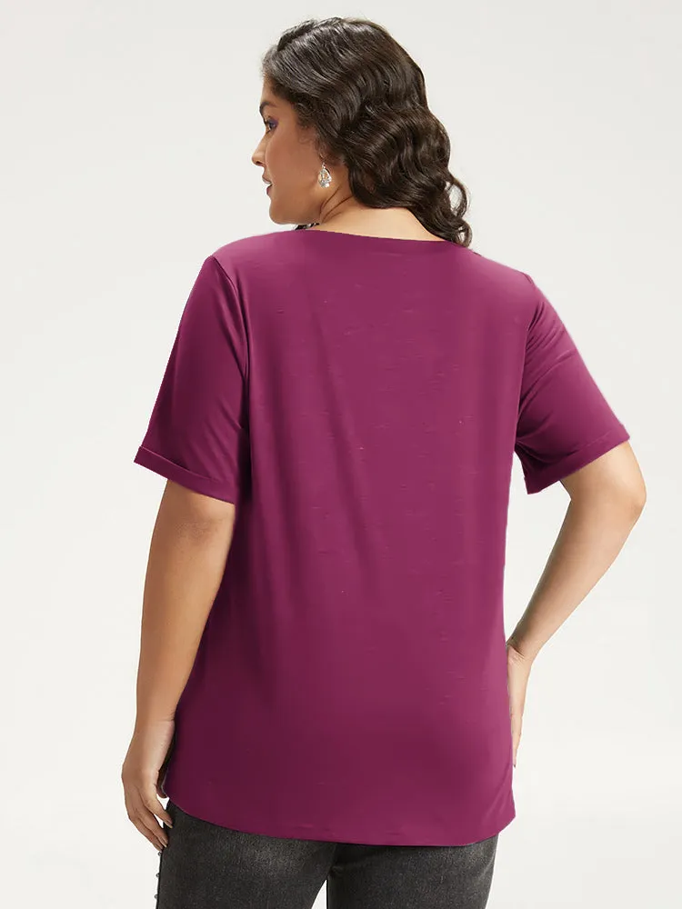 Halloween Pumpkin Print Crew Neck T-shirt sold by Bloomchic product image thumbnail 2