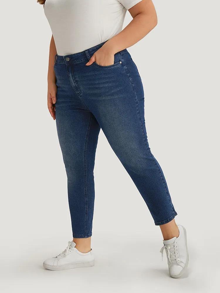 Plain Split Side Very Stretchy Zipper Fly Jeans sold by Bloomchic product image thumbnail 3