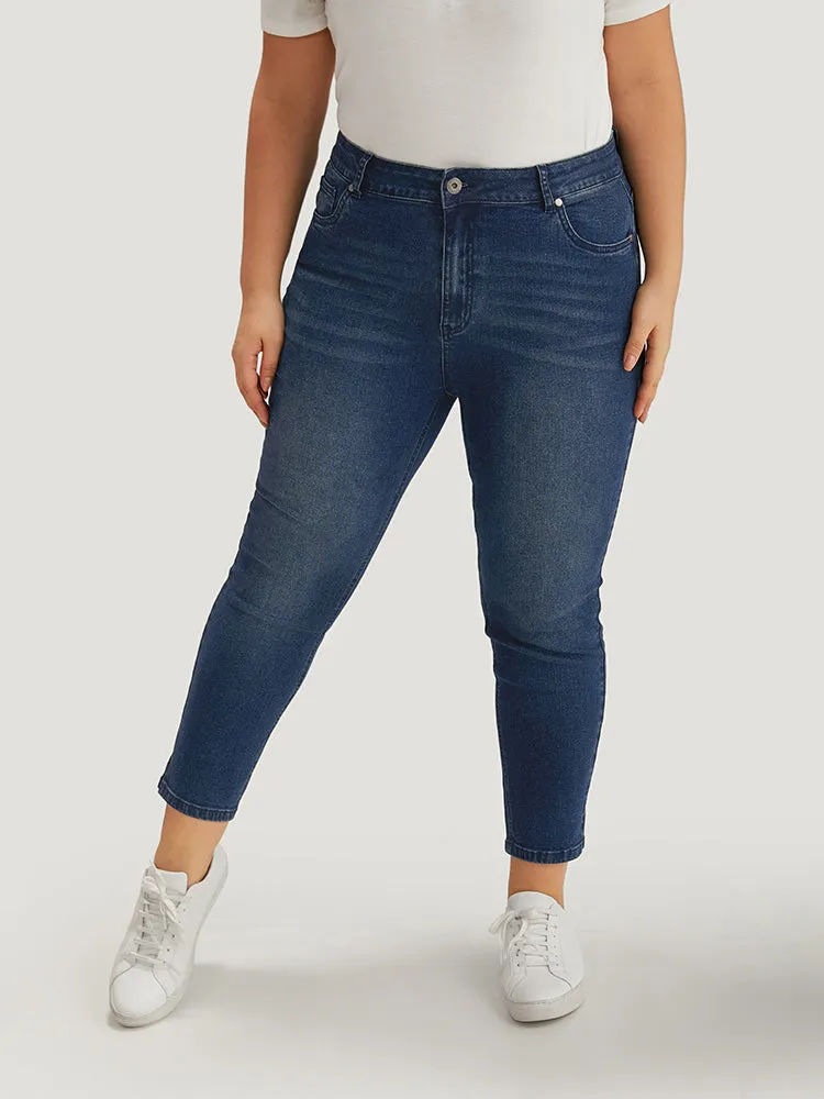 Plain Split Side Very Stretchy Zipper Fly Jeans sold by Bloomchic product image thumbnail 4