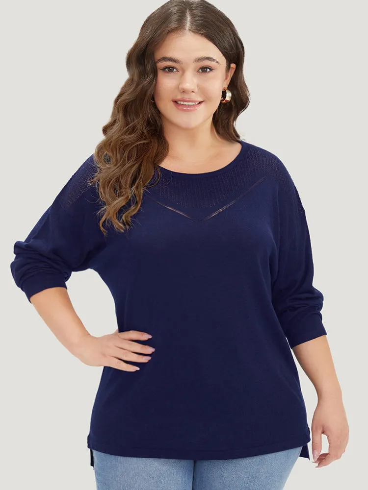 Supersoft Essentials Solid Split Side Patchwork Pullover sold by Bloomchic product image thumbnail 5