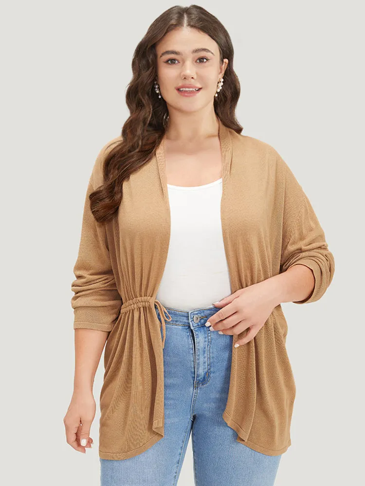 Plain Drawstring Bowknot Front Drop Shoulder Cardigan sold by Bloomchic product image thumbnail 5