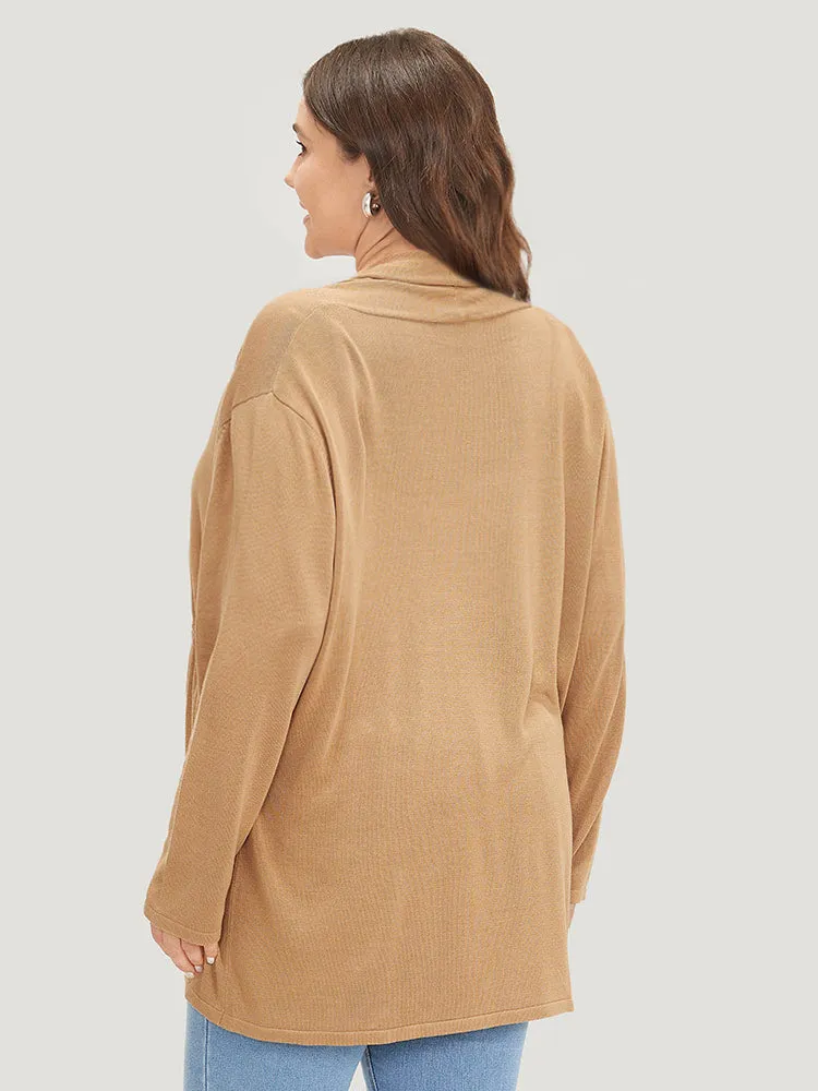 Plain Drawstring Bowknot Front Drop Shoulder Cardigan sold by Bloomchic product image thumbnail 2