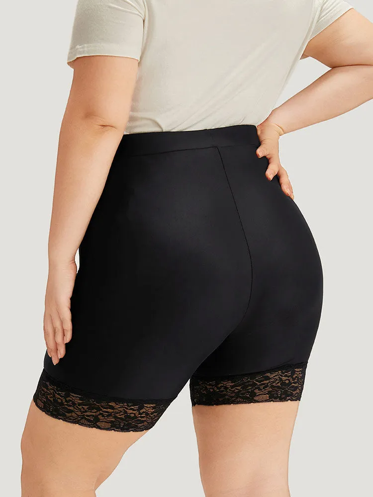 Plain Guipure Lace Elastic Waist Leggings sold by Bloomchic product image thumbnail 4