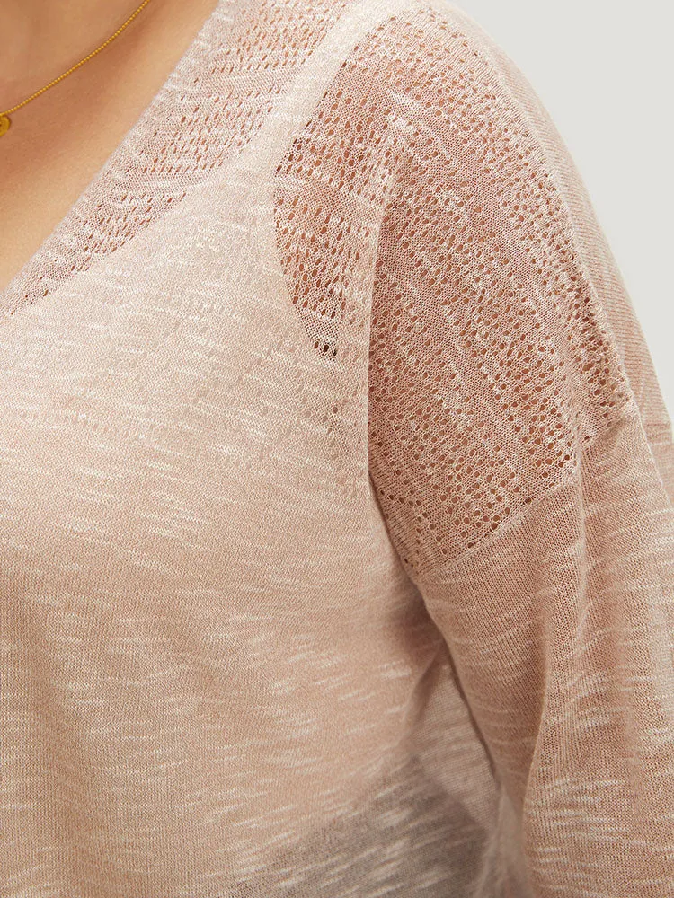 Anti-Pilling Plain Heather Mesh Open Front Cardigan sold by Bloomchic product image thumbnail 5