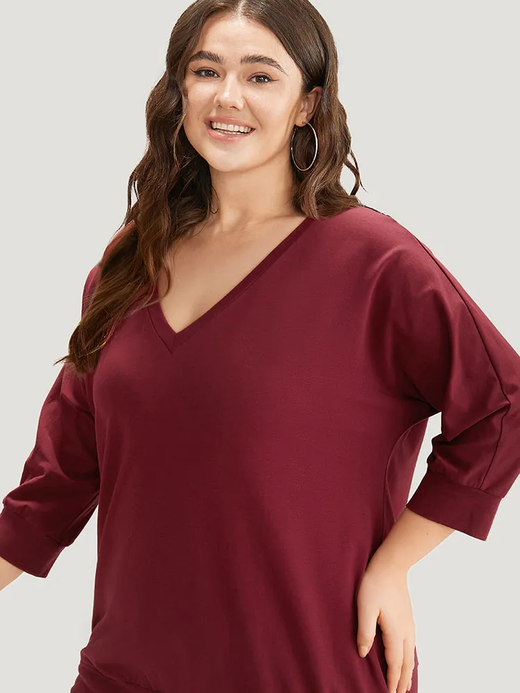 Plain Crochet Lace V Neck Sweatshirt sold by Bloomchic product image thumbnail 5