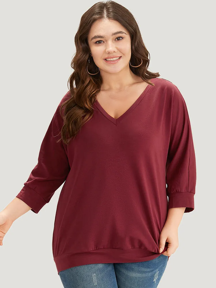 Plain Crochet Lace V Neck Sweatshirt sold by Bloomchic product image thumbnail 2