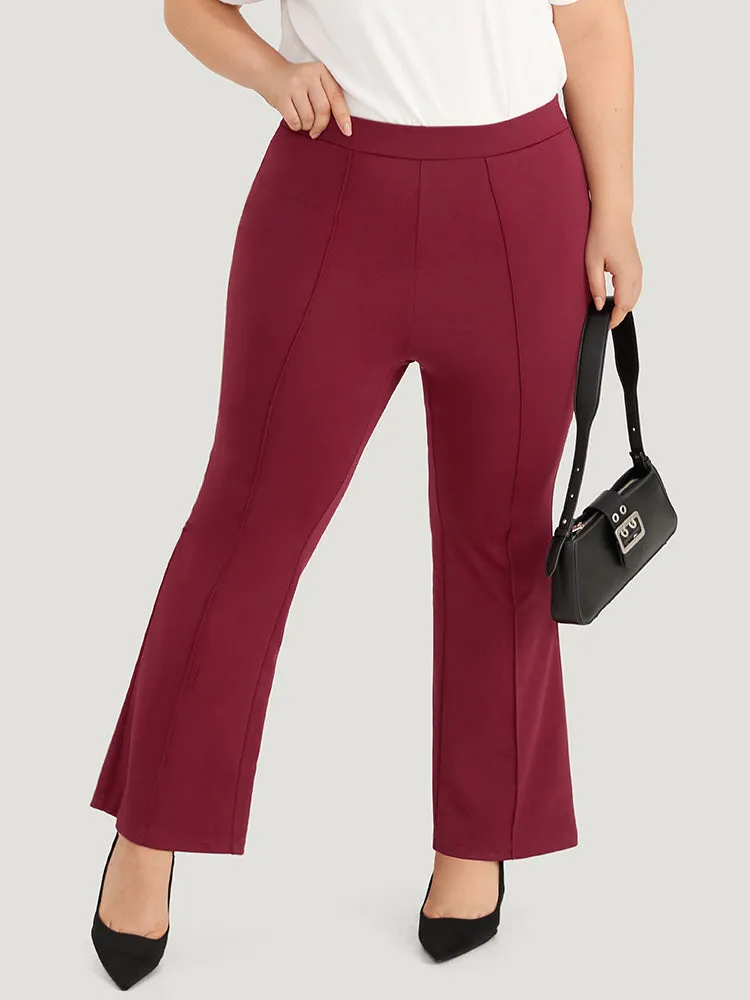 Solid Elastic Waist Bootcut Skinny Pants sold by Bloomchic