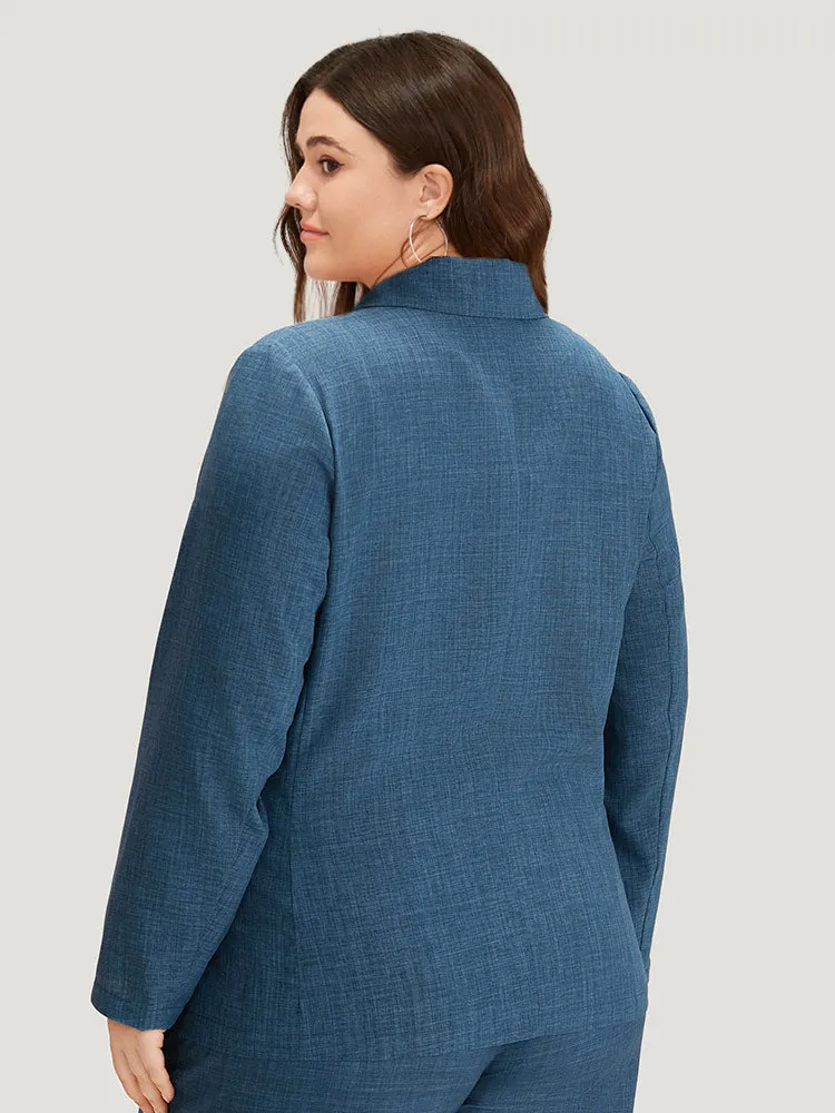 Solid Double Breasted Suit Collar Flap Pocket Blazer sold by Bloomchic product image thumbnail 2