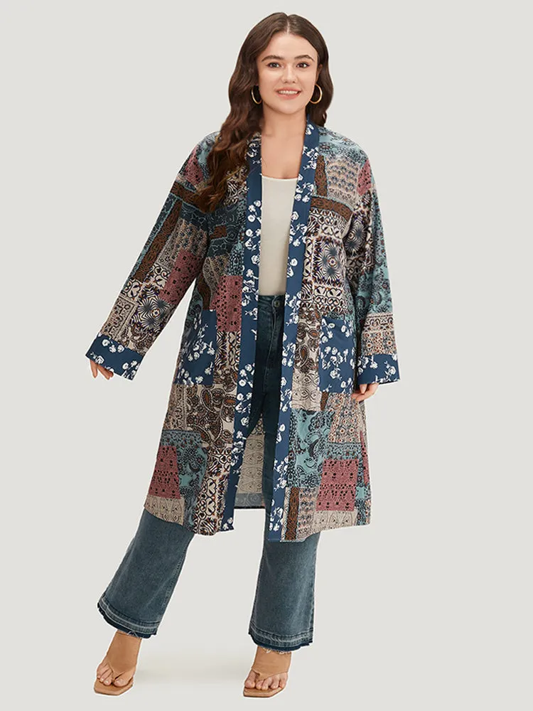 UltraCool Bandana Open Front Patched Pocket Kimono sold by Bloomchic