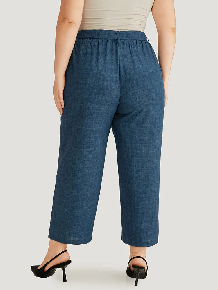 Solid Elastic Waist Pocket Belted Pants sold by Bloomchic product image thumbnail 4