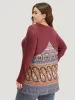 Bandana Patchwork Crew Neck Elastic Cuffs Sweatshirt sold by Bloomchic