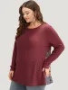 Bandana Patchwork Crew Neck Elastic Cuffs Sweatshirt sold by Bloomchic