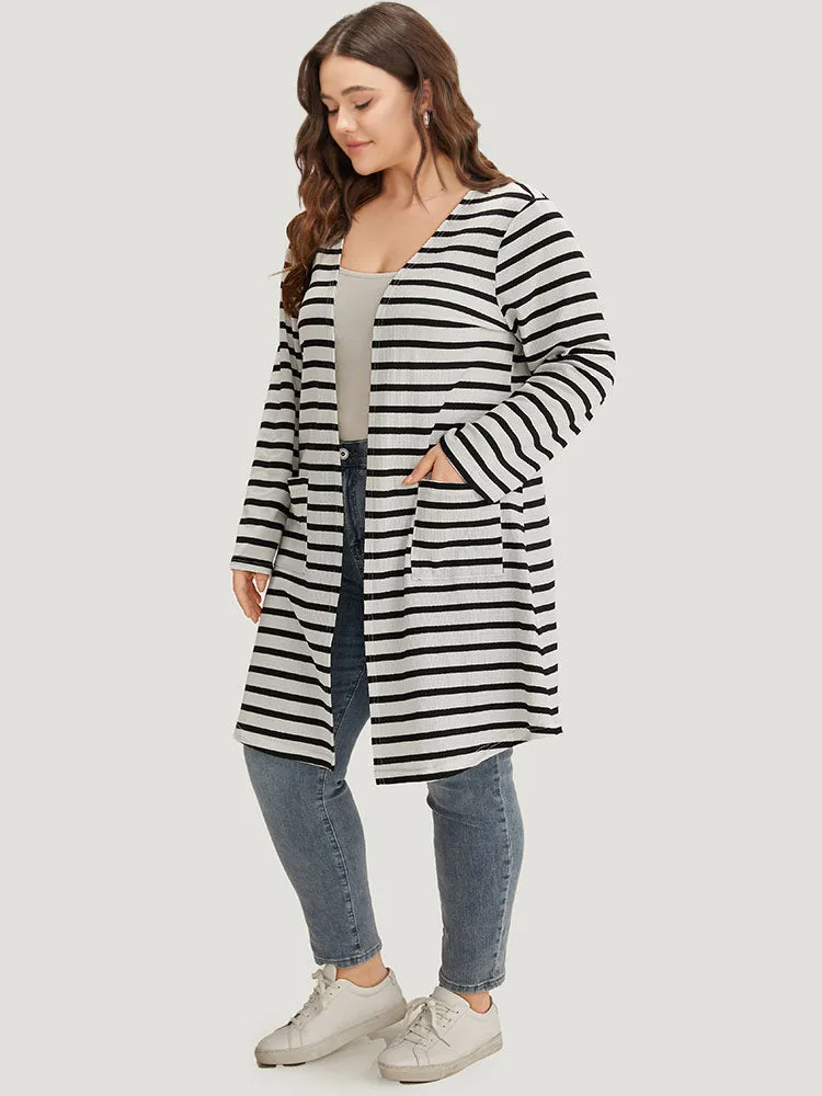 Halloween Striped Contrast Pocket Open Front Kimono sold by Bloomchic product image thumbnail 3