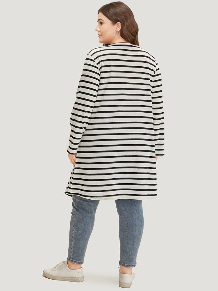 Halloween Striped Contrast Pocket Open Front Kimono sold by Bloomchic product image thumbnail 2