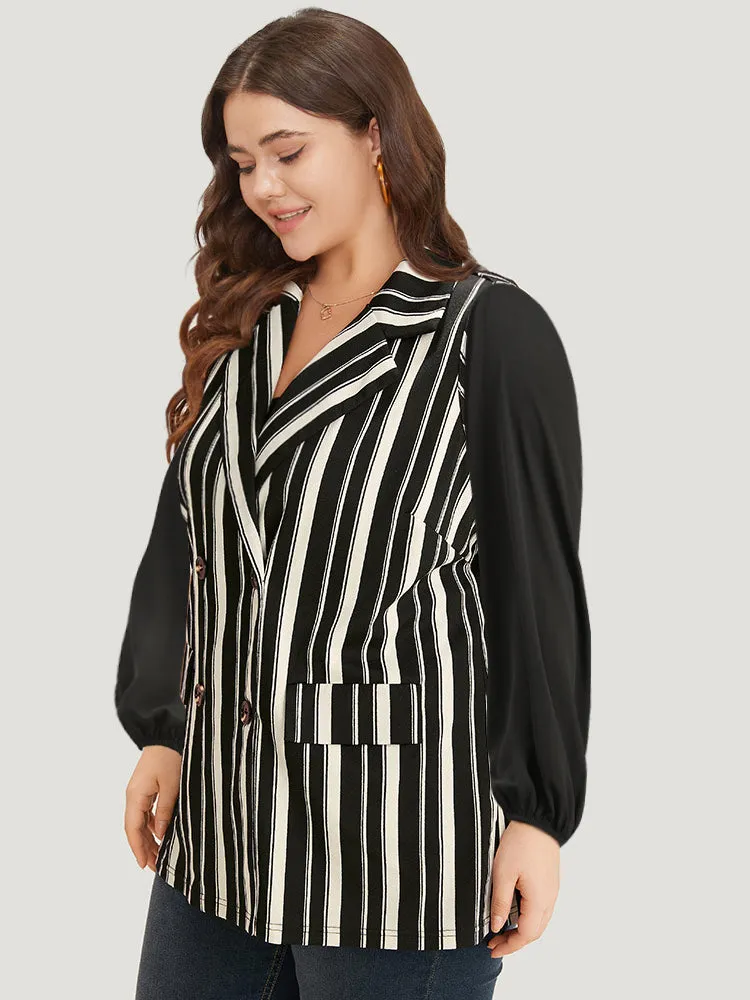 Halloween Striped Pocket Double Breasted Lapel Collar Sleeveless Blazer sold by Bloomchic product image thumbnail 5