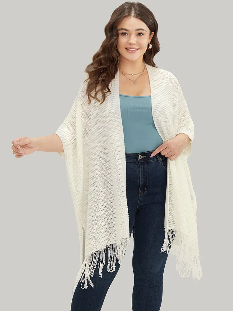 Solid Tassels Trim Geo Eyelet Cardigan sold by Bloomchic product image thumbnail 5