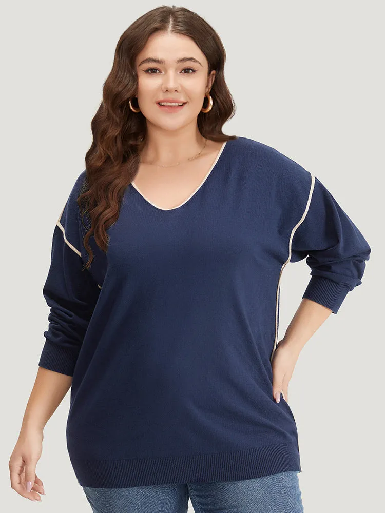 Supersoft Essentials Contrast Trim Drop Shoulder Pullover sold by Bloomchic product image thumbnail 5