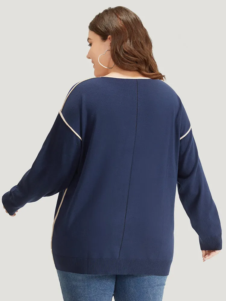 Supersoft Essentials Contrast Trim Drop Shoulder Pullover sold by Bloomchic product image thumbnail 2