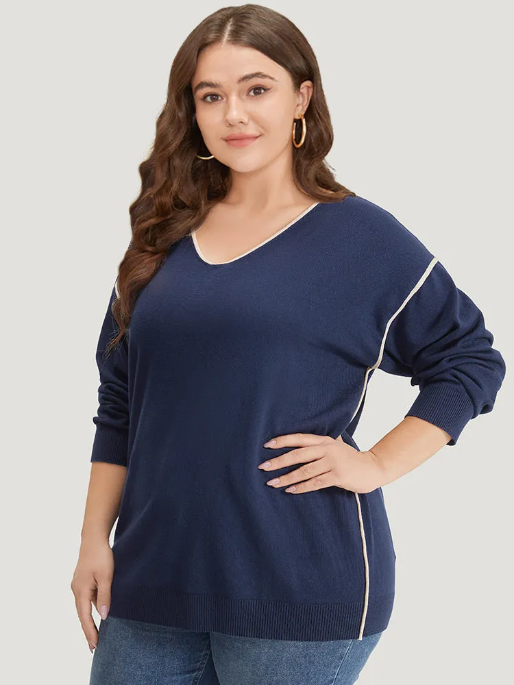 Supersoft Essentials Contrast Trim Drop Shoulder Pullover sold by Bloomchic product image thumbnail 3