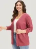 Solid Patched Pocket Open Front Long Sleeve Cardigan sold by Bloomchic