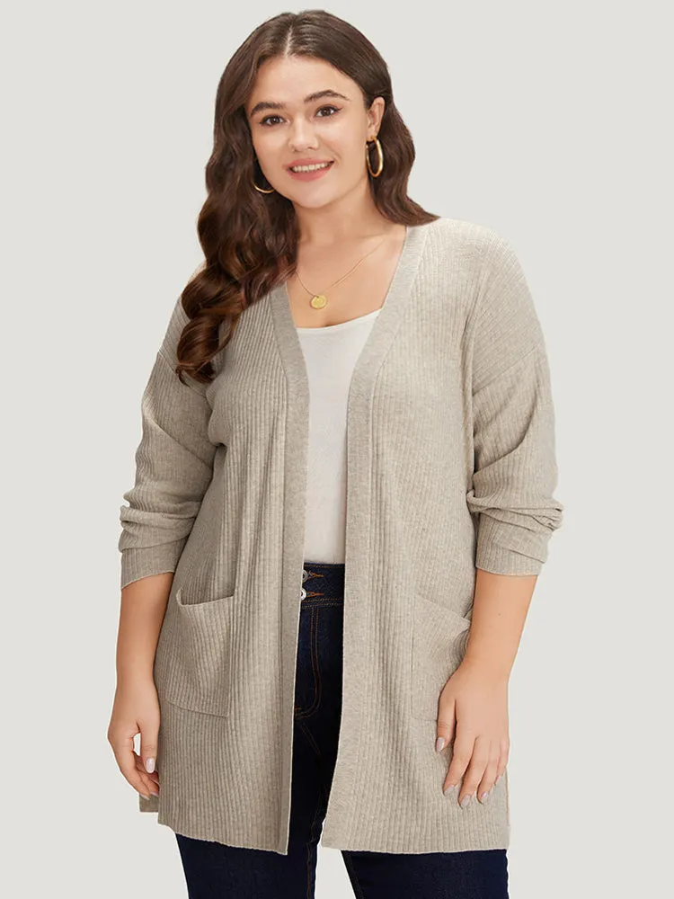 Plain Belted Patched Pocket Split Side Cardigan sold by Bloomchic product image thumbnail 4