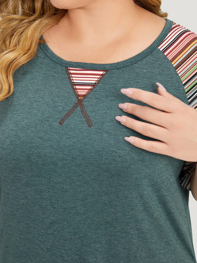 Supersoft Essentials Striped Patchwork Pocket Stitch Raglan Sleeve Dress sold by Bloomchic product image thumbnail 5