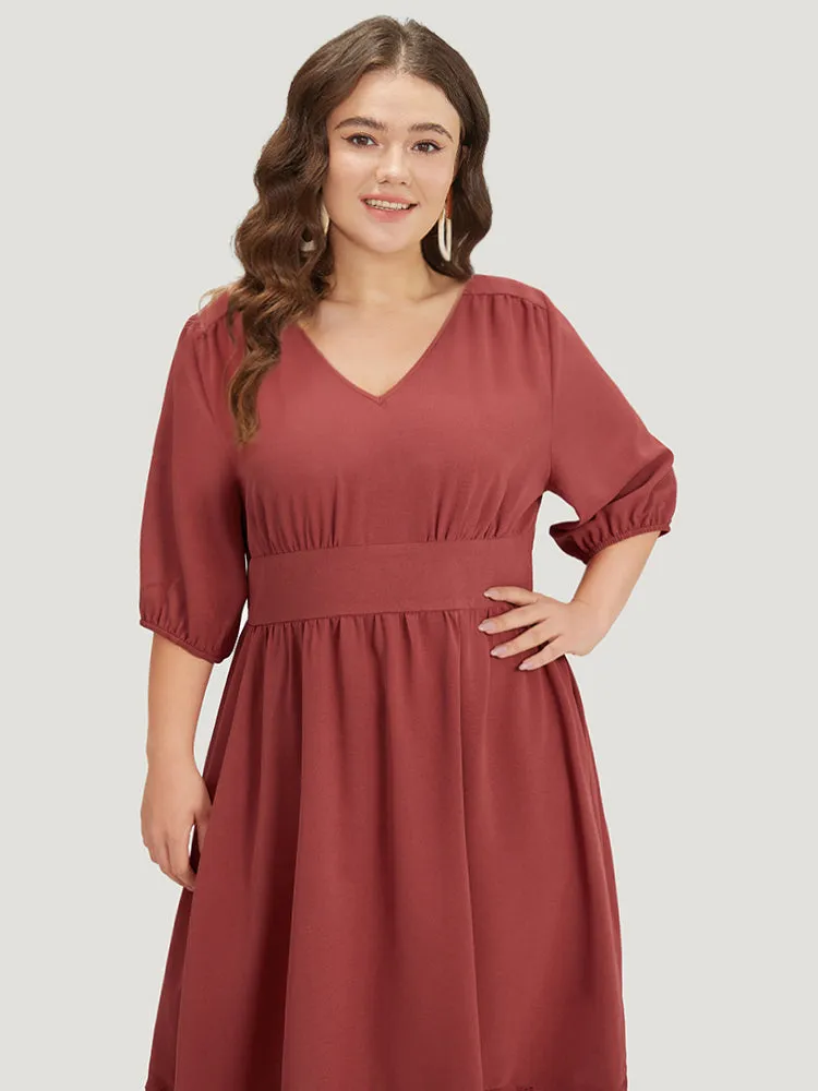 Plain Elastic Cuffs Pocket Laser Cut Dress sold by Bloomchic product image thumbnail 4