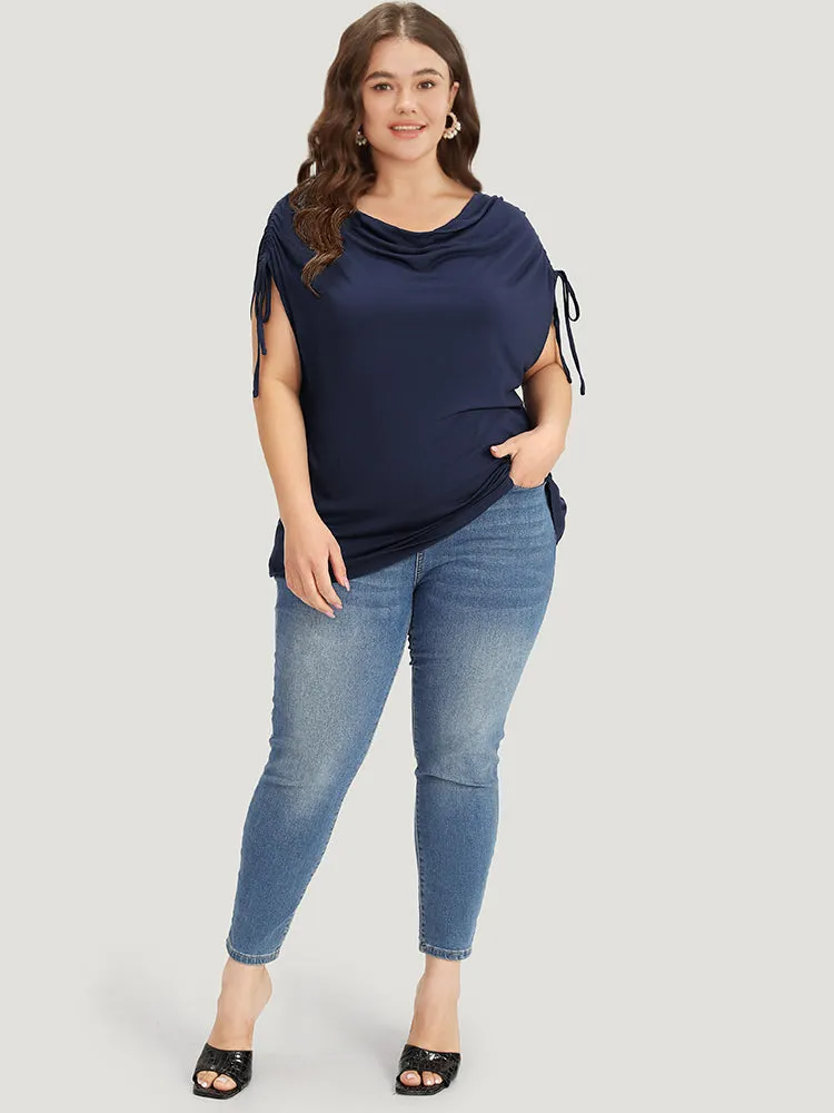 Supersoft Essentials Cowl Neck Drawstring Batwing Sleeve T-shirt sold by Bloomchic product image thumbnail 4