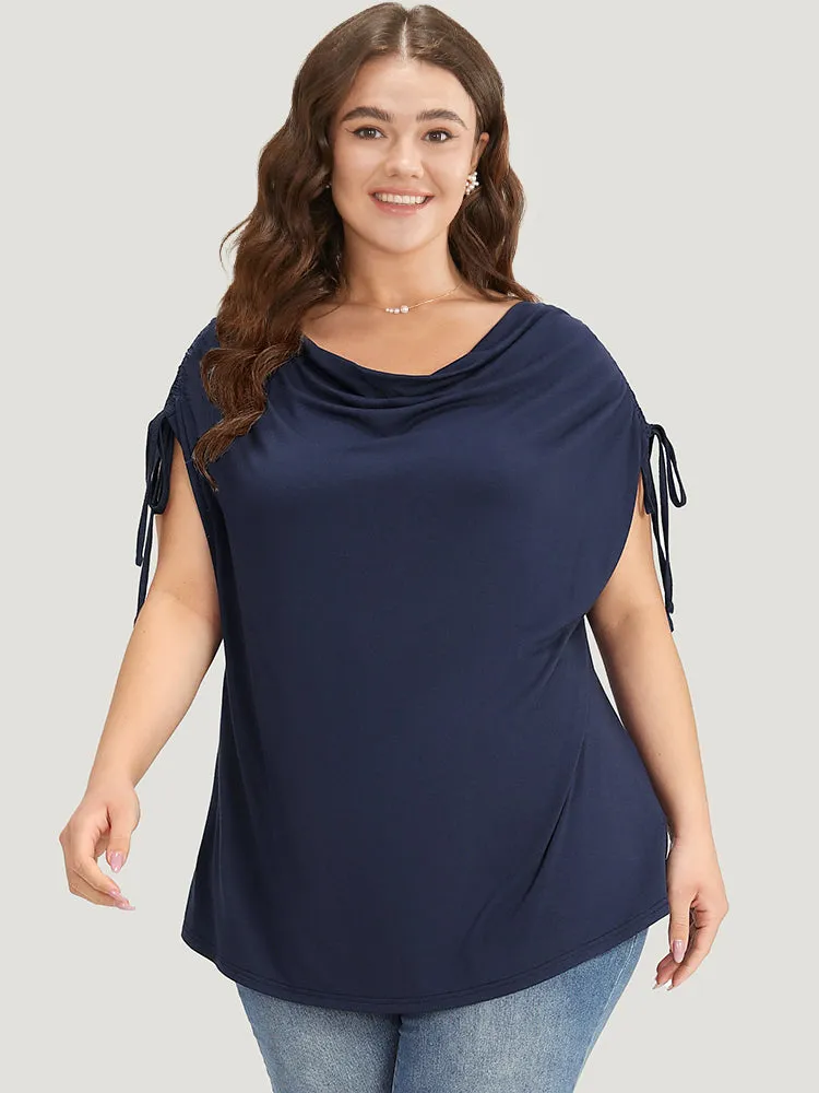 Supersoft Essentials Cowl Neck Drawstring Batwing Sleeve T-shirt sold by Bloomchic product image thumbnail 5