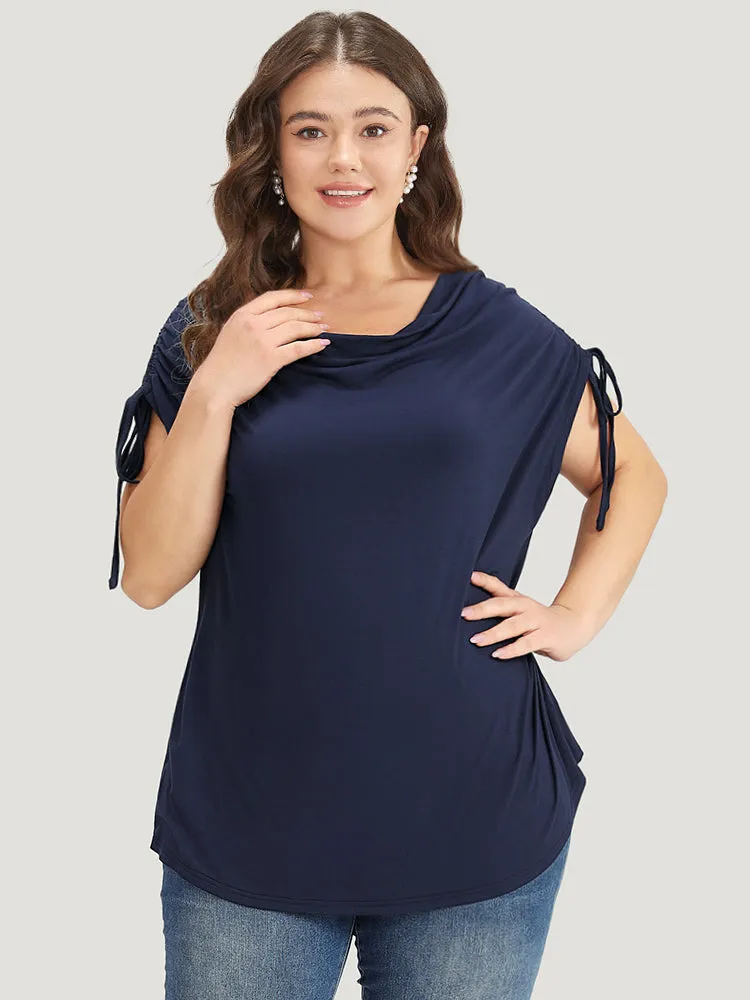 Supersoft Essentials Cowl Neck Drawstring Batwing Sleeve T-shirt sold by Bloomchic product image thumbnail 2