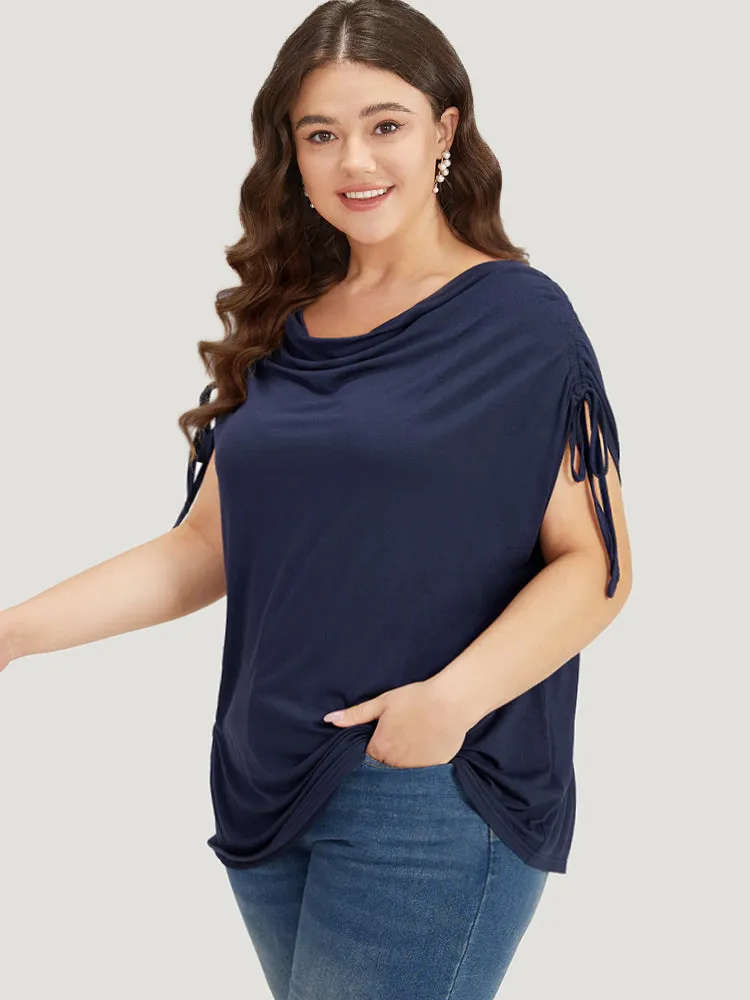 Supersoft Essentials Cowl Neck Drawstring Batwing Sleeve T-shirt sold by Bloomchic product image thumbnail 3