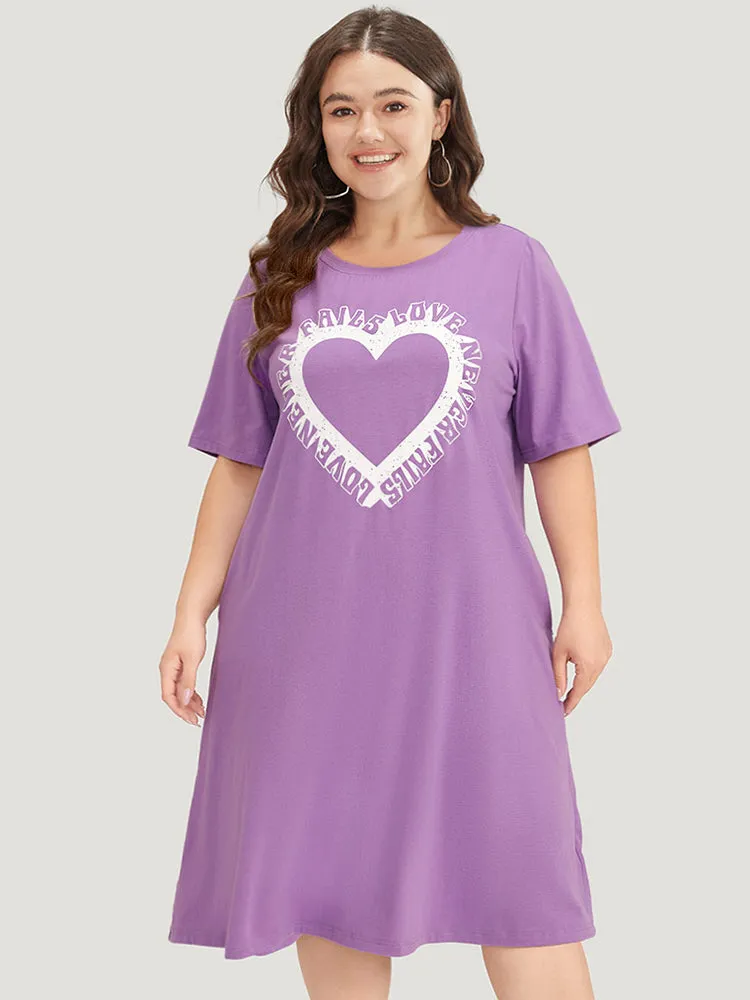 Supersoft Essentials Heart Print Pocket Crew Neck Dress sold by Bloomchic product image thumbnail 5